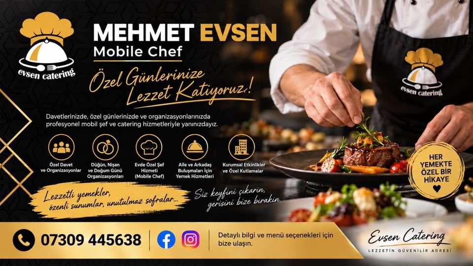 Evsen Catering mobile chef Mehmet Evsen promotional banner